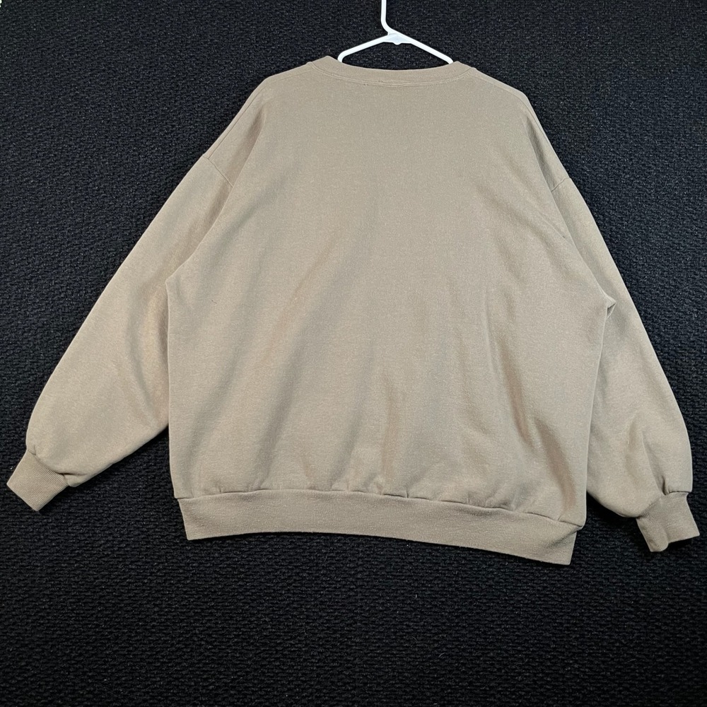 Vintage Jerzees Back Home In Indiana Tractor Stitch Tan Crewneck Sweater Men 2X - Picture 4 of 8